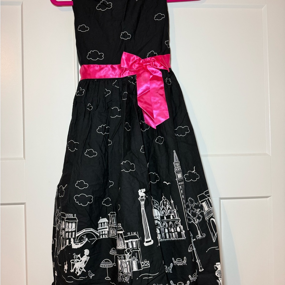 Rare Editions Black Dress with Pink Accents